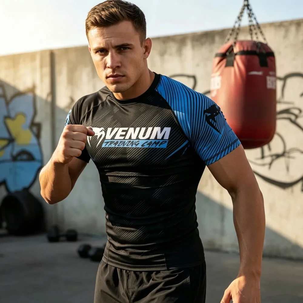 MMA Boxing 3D Printed T-shirts Men's Muay Thai Outfit Wrestling Skinny Jerseys