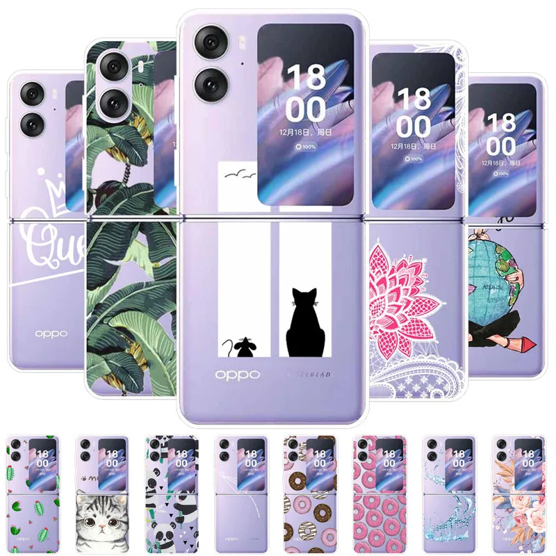 

For Oppo Find N2 Flip Case CPH2437 Transparent Hard PC Phone Cover Case for Oppo Find N2 Flip Funda N 2 Flip Protective Coque