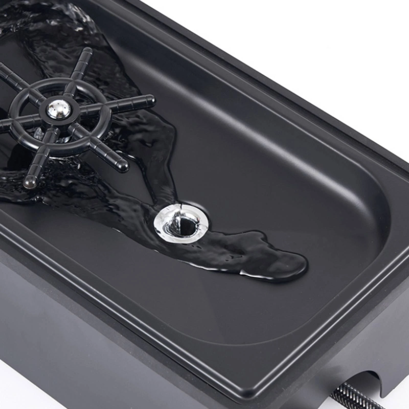 

Bar Cup Washer Black Finish Press-Activated Cup Washer Countertop Cleaner Inlet and Outlet Hoses Household Cleaning Quick Rinse