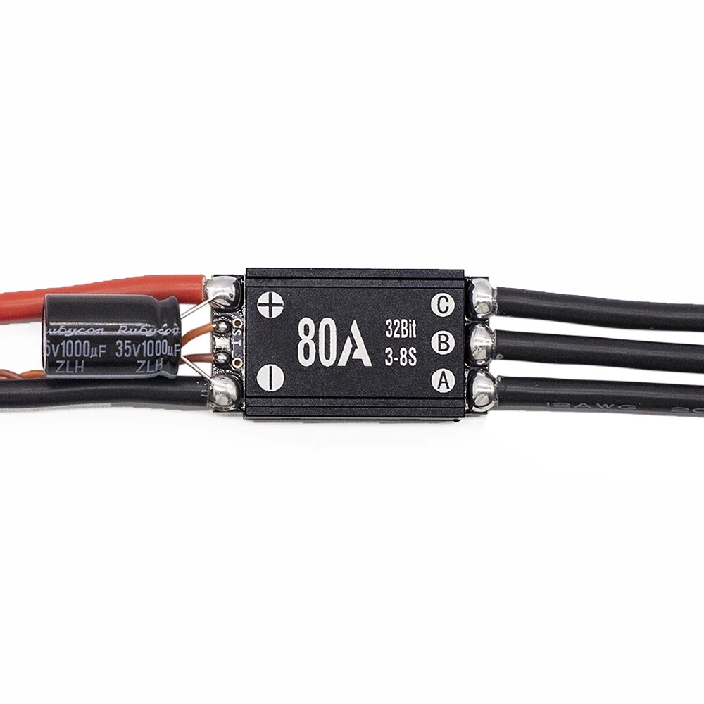 APISQUEEN 8s Feather 80A ESC BLHeli_32 Model Aircraft Electronic Speed Controller for X-Class/Narrow-Arm FPV Racing Drones