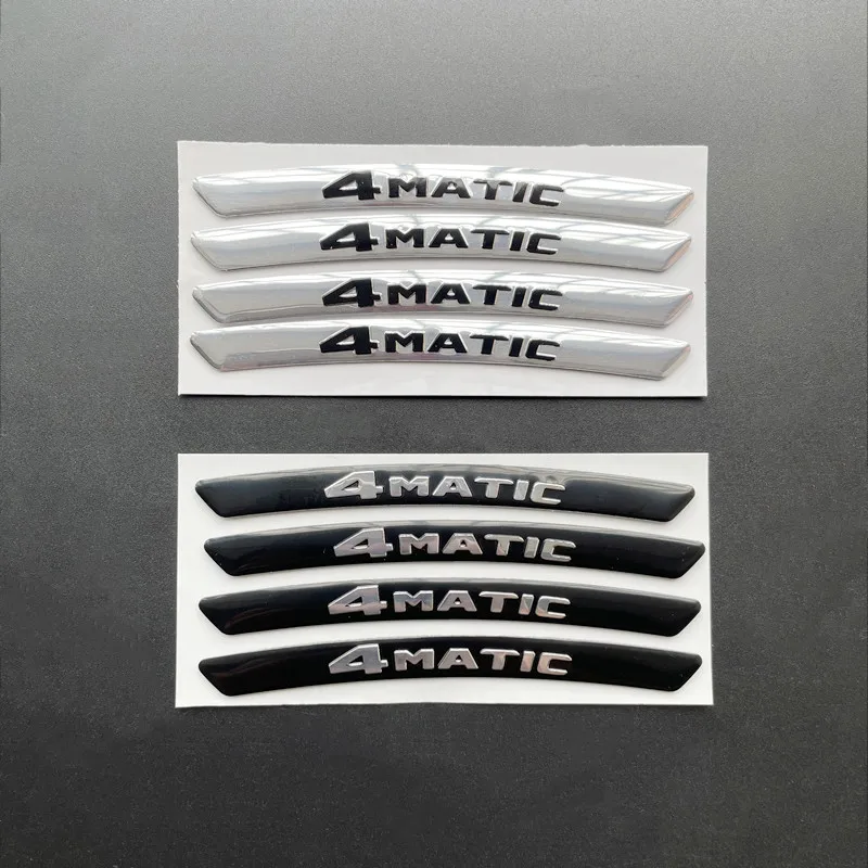 

3D Aluminium 4MATIC Logo Wheel Rim Sticker Decals Emblem Badge For Mercedes Benz A B C E S GLA GLC GLE GLS CLS Accessories