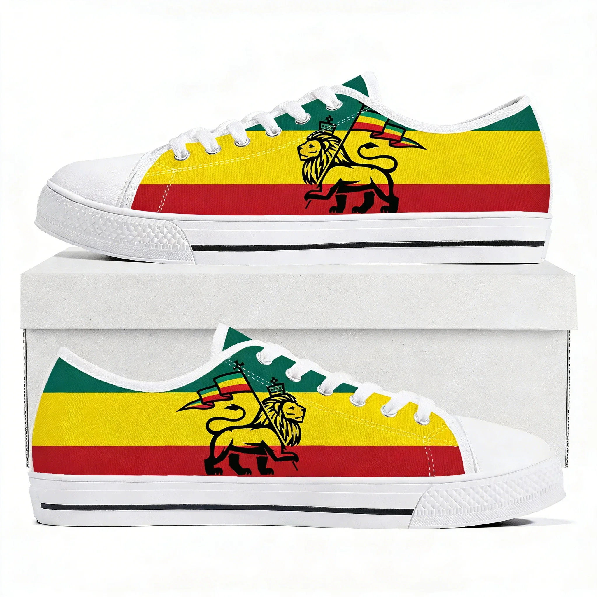 

Reggae Rastafarian Rasta Rastafari Lion Of Judah Low Top Sneakers Mens Womens Canvas Sneaker Casual Shoes Custom Shoe