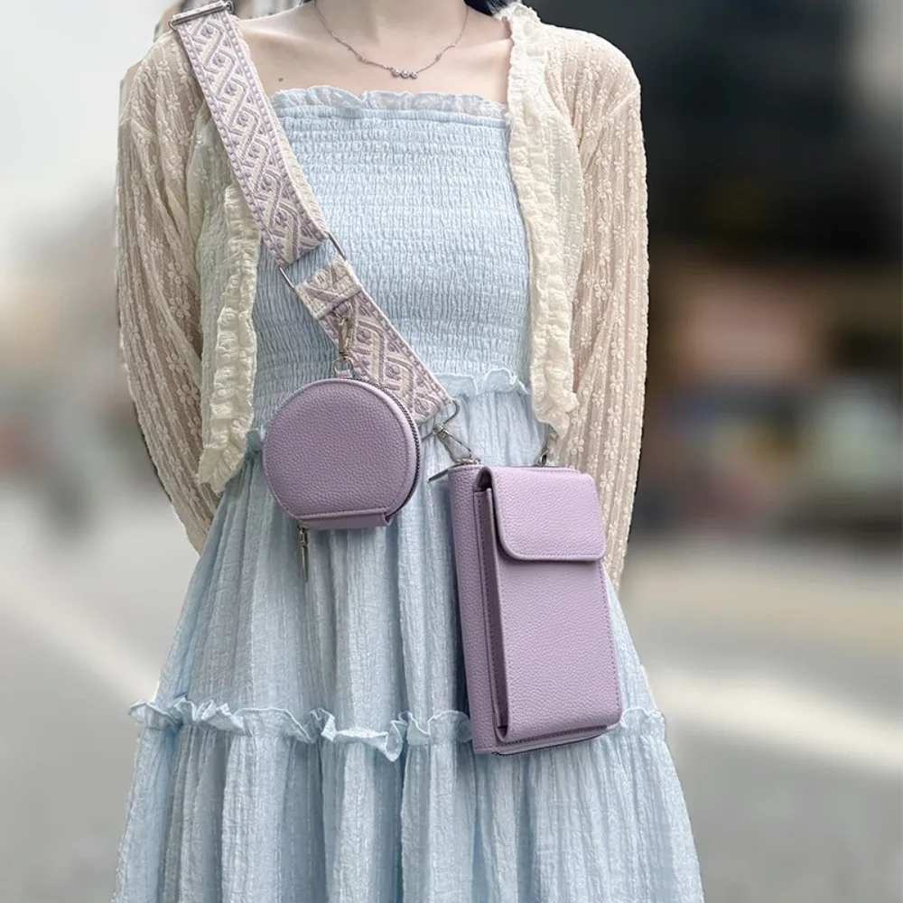 

Trendy Vintage Bag with Pouch Crossbody Fashion PU Leather Bag Simple Large Capacity Phone Shoulder Bag Girls
