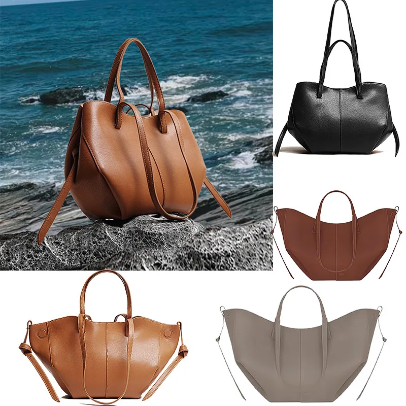 

Head Layer Cowhide 2025 Autumn New Large Capacity Handbag One Shoulder Fashionable Genuine Leather Women's Bag Wing Tote Bag