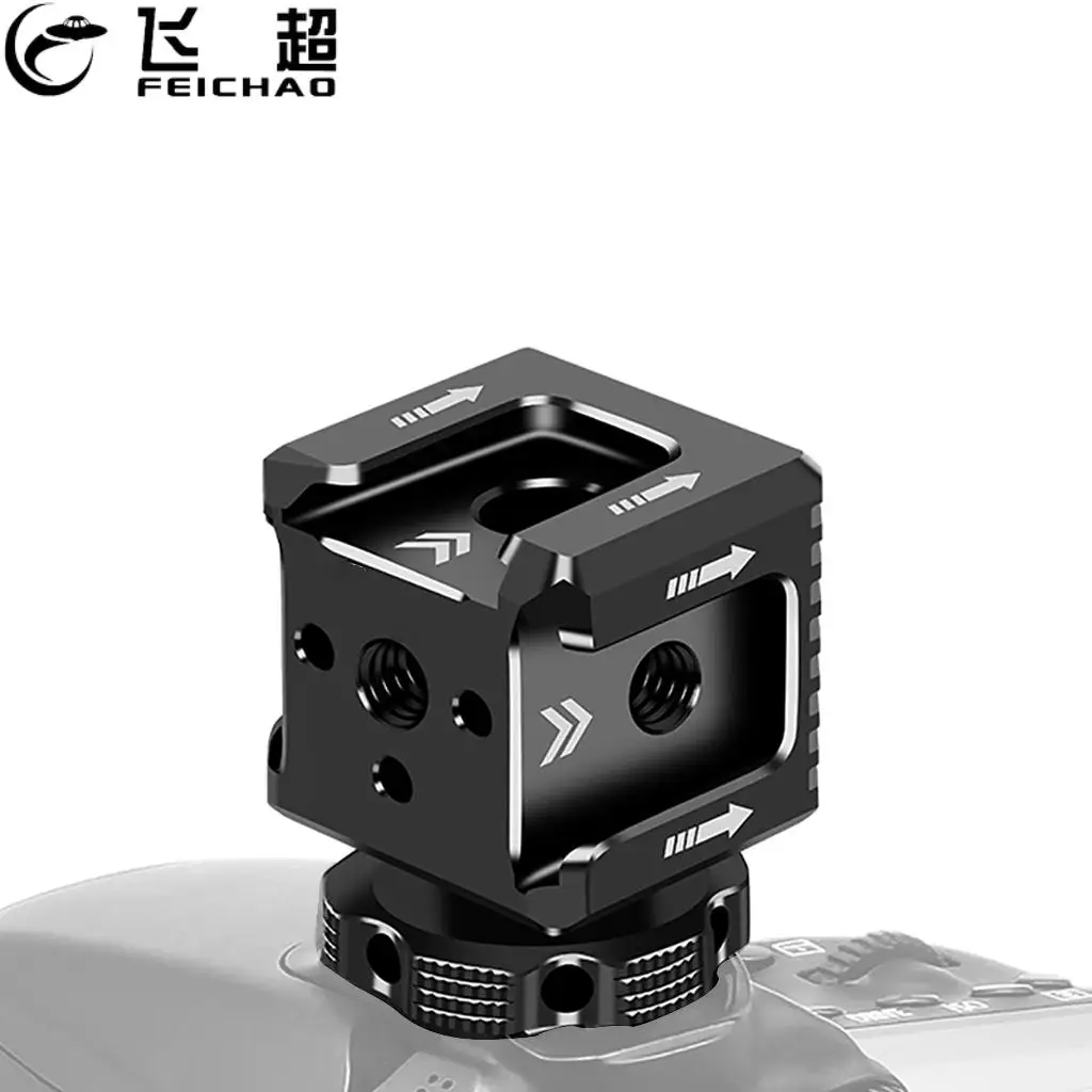 

Triple Hot Shoe Mount Adapter Cold Shoe Extend Monitor Base Mic Fill Light Bracket w/ 1/4 Arri Hole for DSLR Camera Accessories