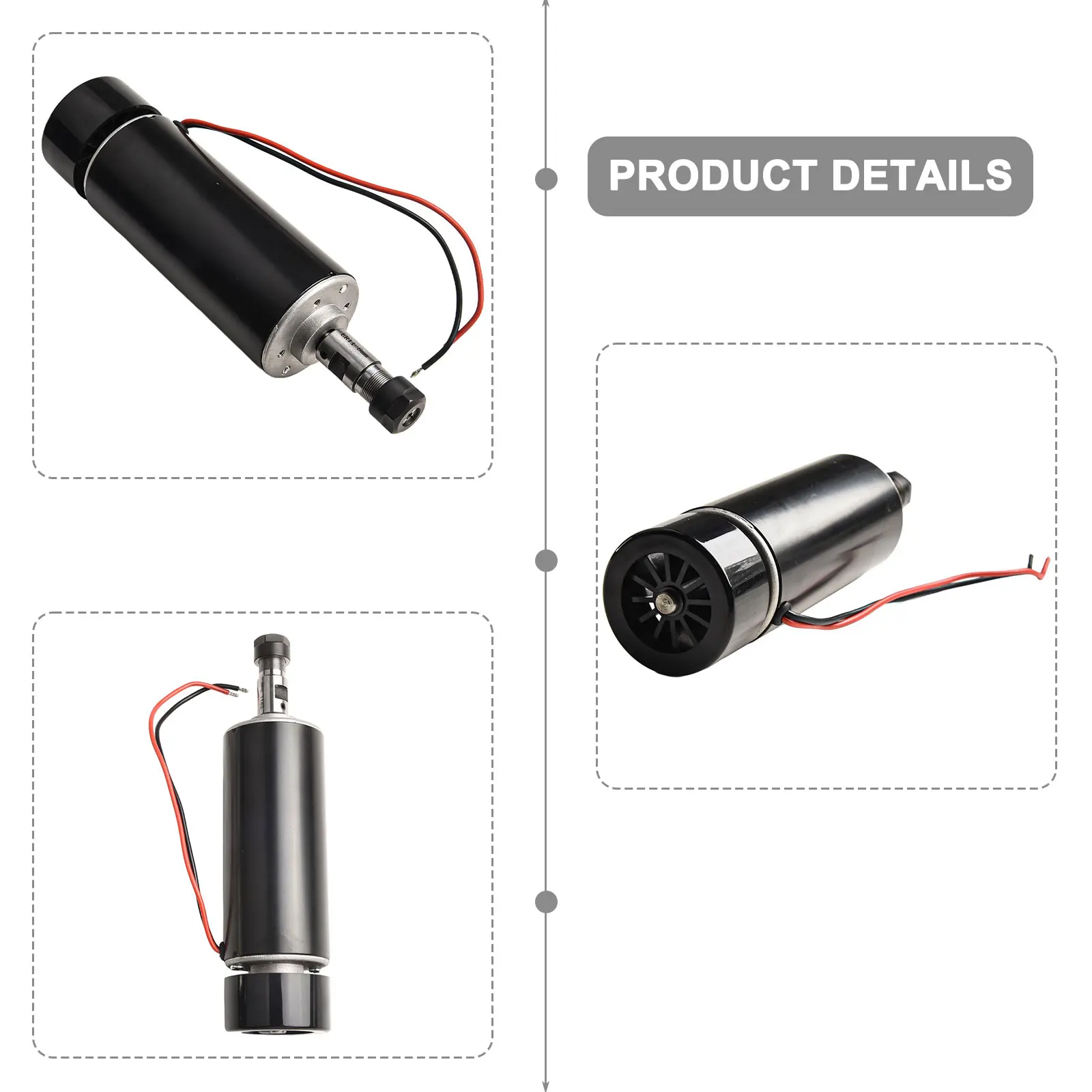 CNC DC Rotating Motor 500W Numerical Control Rotating Motor 52mm 48V DC 12000rmp 8mm Gravity Gauge For Solid Wood PCB Carving