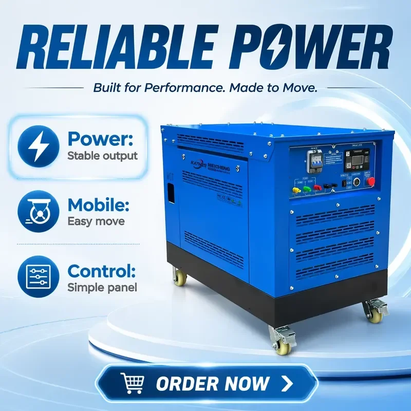 KATHER 5/8/10/12/15KVA Generators12V 24V Electric Start LNG/LPG/Biogas Generator 4 Stroke Backup Power Dynamo