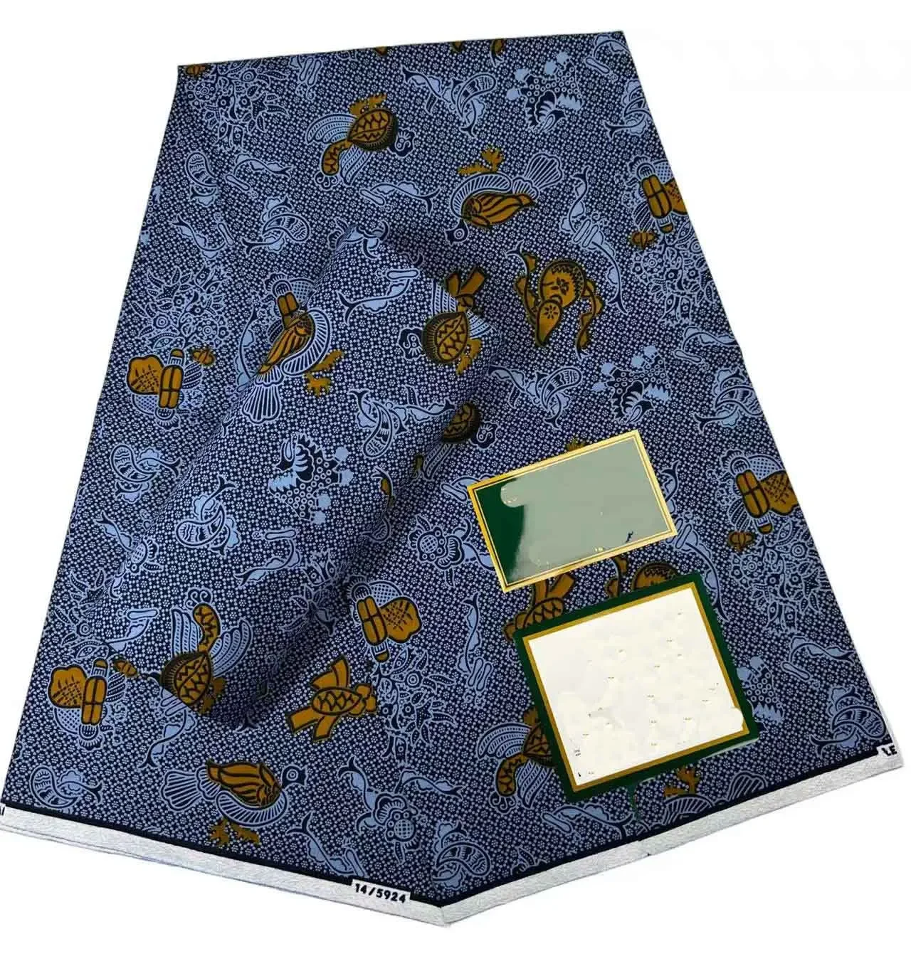 100% قطن 6 ياردات شمع كلاسيكي حقيقي مضمون قماش طباعة شمع حقيقي هولندي hollandais pagne أفريقيا فستان #2