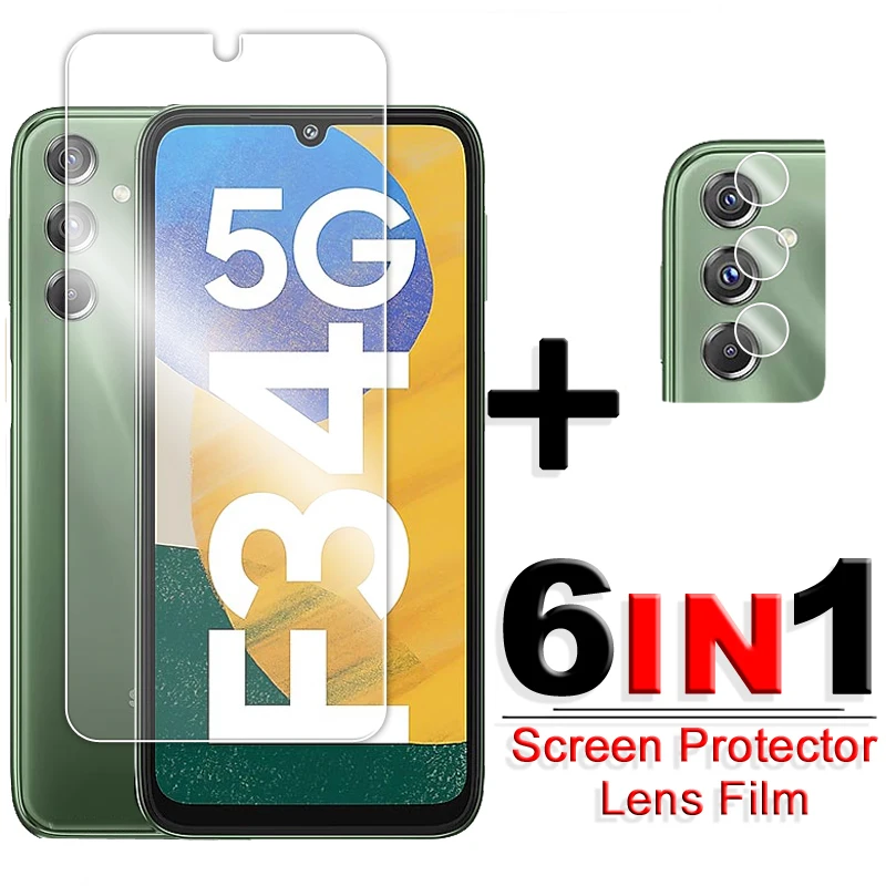 For Samsung Galaxy F34 5G Glass 6.5 inch Transparent Screen Protector For Samsung F34 Tempered Glass For Galaxy F34 5G Lens Film