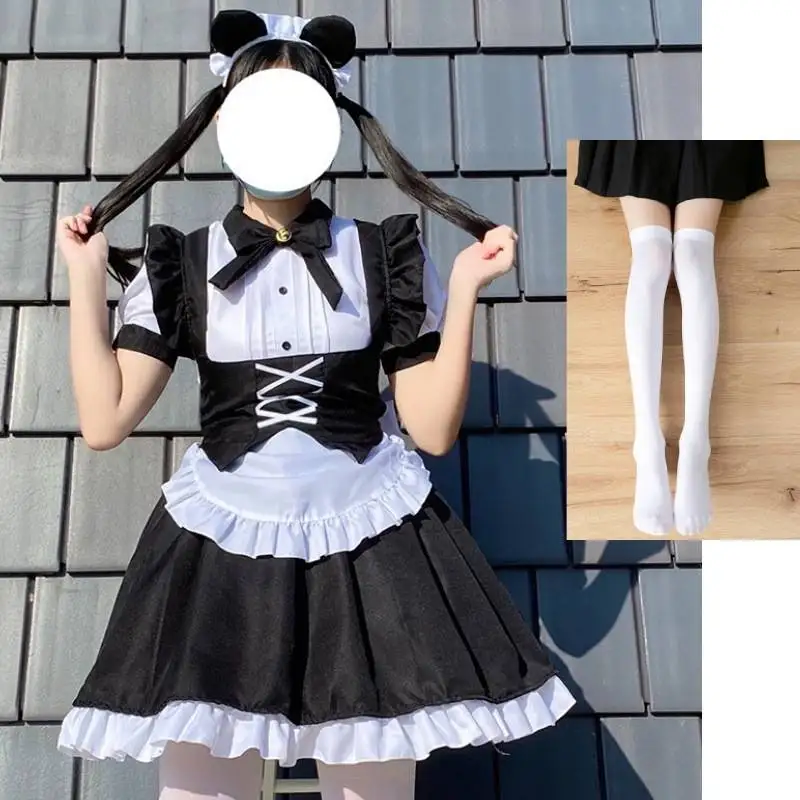 

New Bla White Lolita Gothic Sle Maid orm loween Costume Women's Dr Ele Lady Dr Ethnic Stage Costume