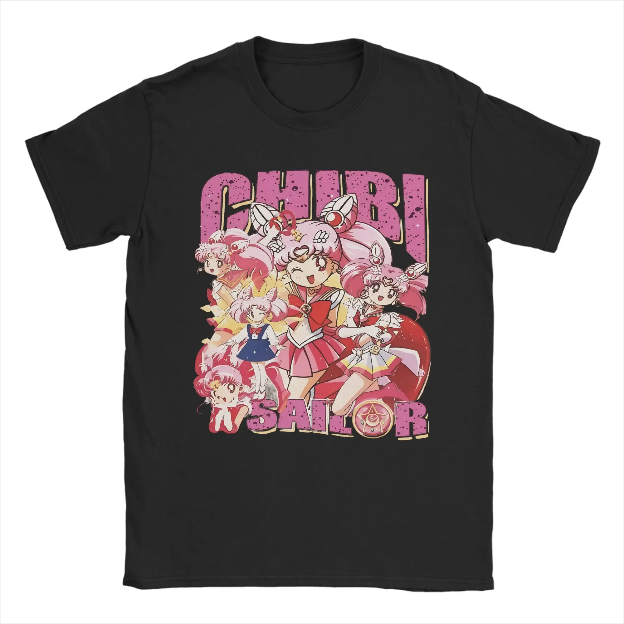 

Sailors Moons Chibiusa Cartoon T Shirts Men Women's Cotton Funny T-Shirt Crew Neck Tees Short Sleeve Tops Gift Idea