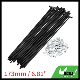 X Autohaux Fahrradspeichen-Set, 12 G, 148 mm, 154 mm, 163 mm, 173 mm-305 mm Länge, Fahrrad-Radspeichen mit Nippeln, Kohlenstoffstahl, Schwarz, 36 Stück – Detail 16