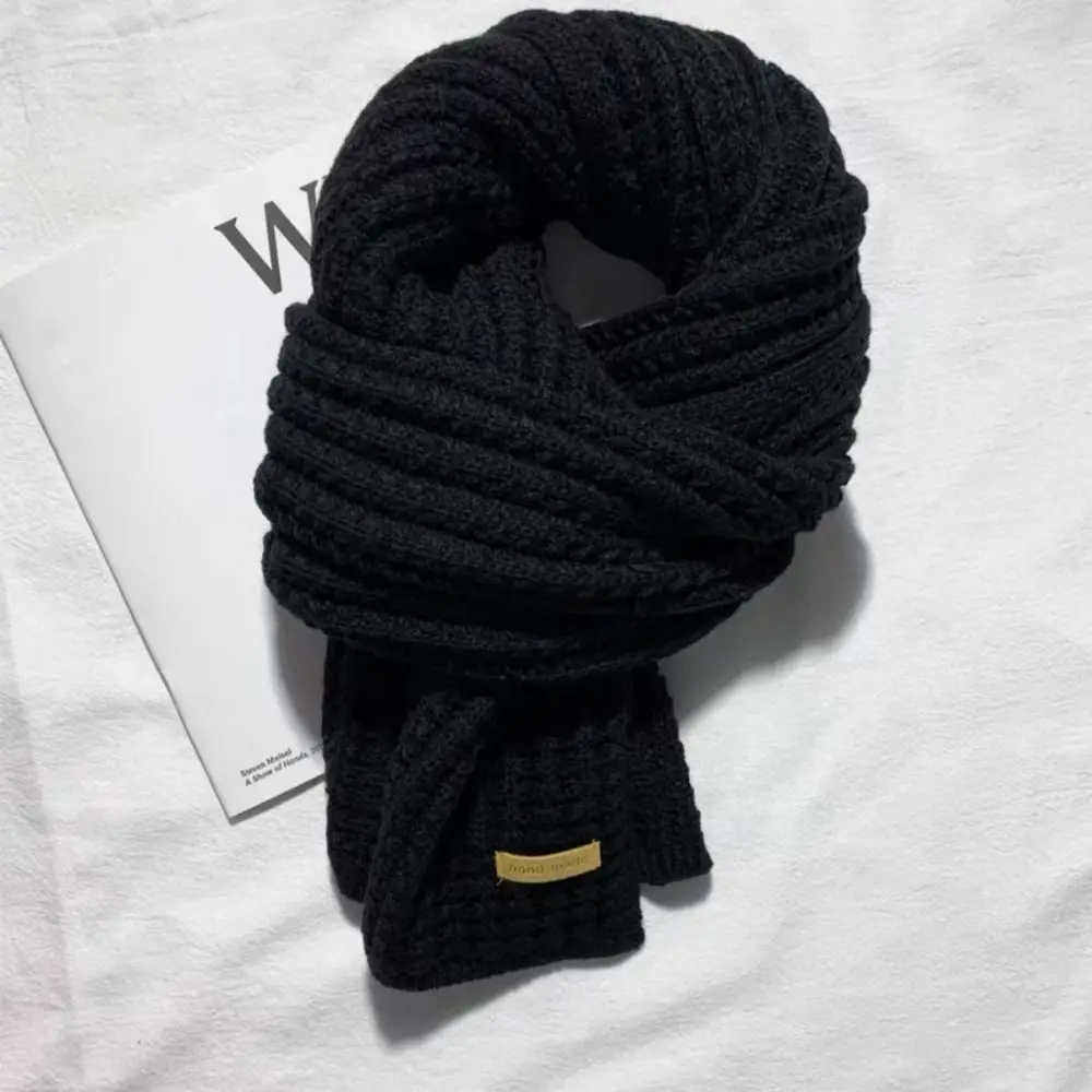 

Fashion Thickened Knitted Scarf Solid Color Winter Warm Women Scarf Outdoor Wraps Neckerchief Male and Female