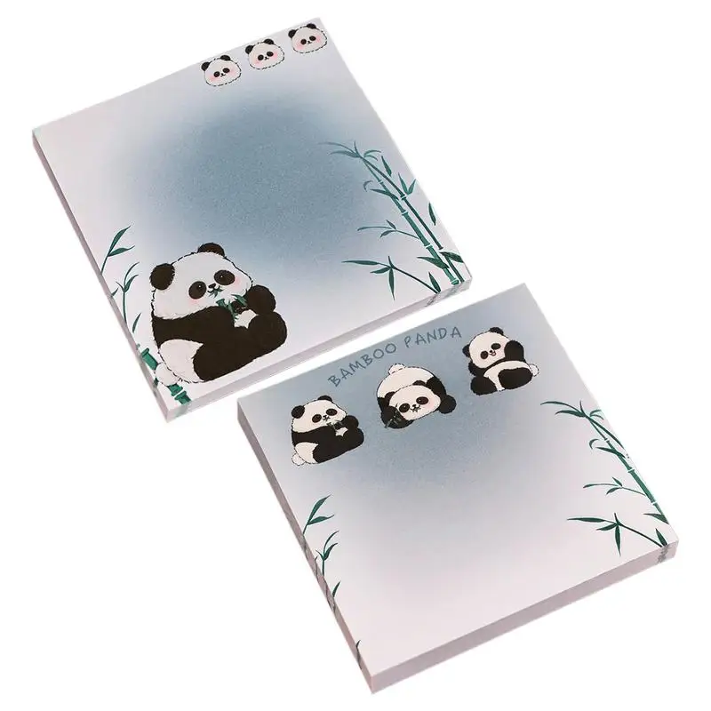 50 Sheets/book Pandas Sticky Notes Cute Cartoon Pandas Self-Stick Notes Pads Divider Tabs Bundle Writing Memo Pads Taking Note