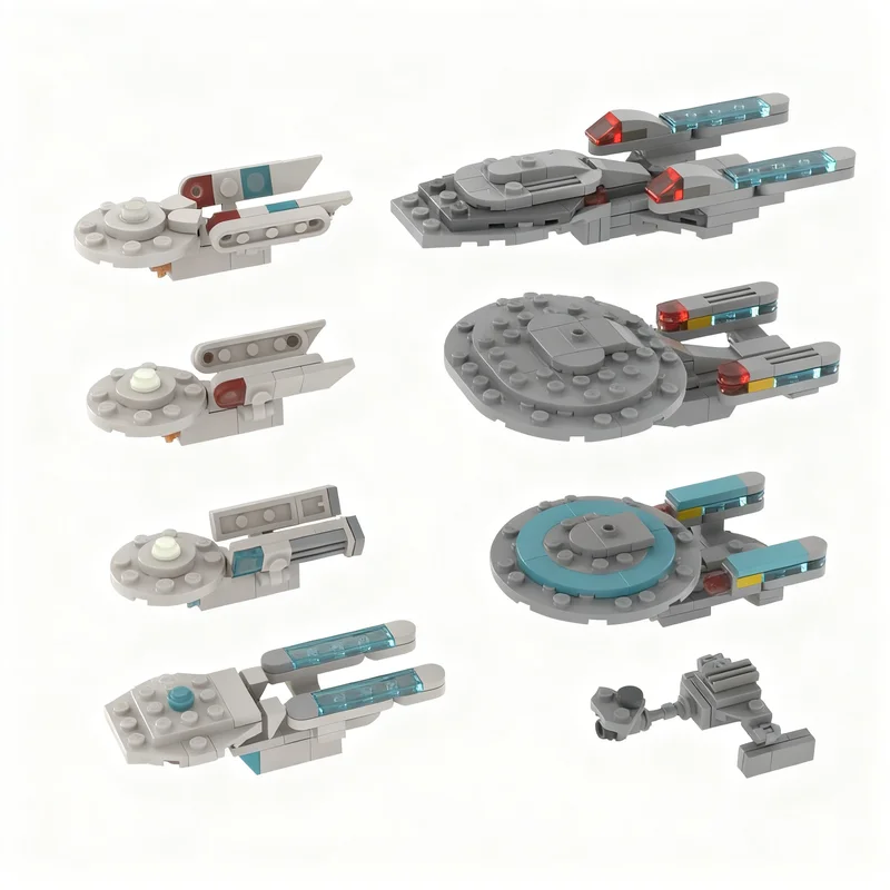 Set de 244 Piezas de Bloques de Construcción Creativos MOC, Modelo Micro NCC S Klingon D7, Exploración Espacial, Coleccionable, Decoración, Regalo