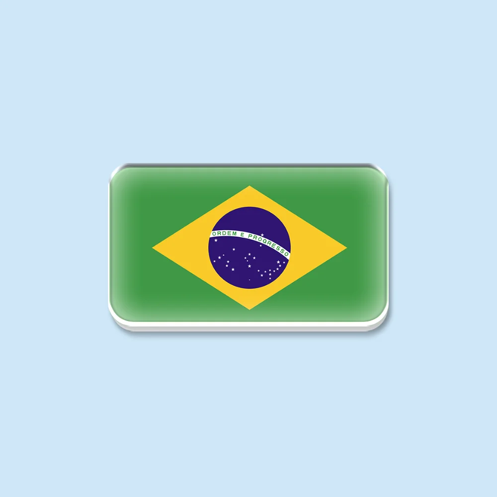 Acrylic Brazilian Flag Brooch Pin Badge National Day Souvenir Lapel Pin for Clothing Bags