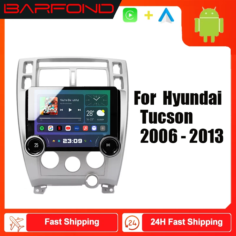 Barfond para hyundai tucson 2006-2013 rádio do carro reprodutor de vídeo multimídia navegação estéreo gps android 2din dvd