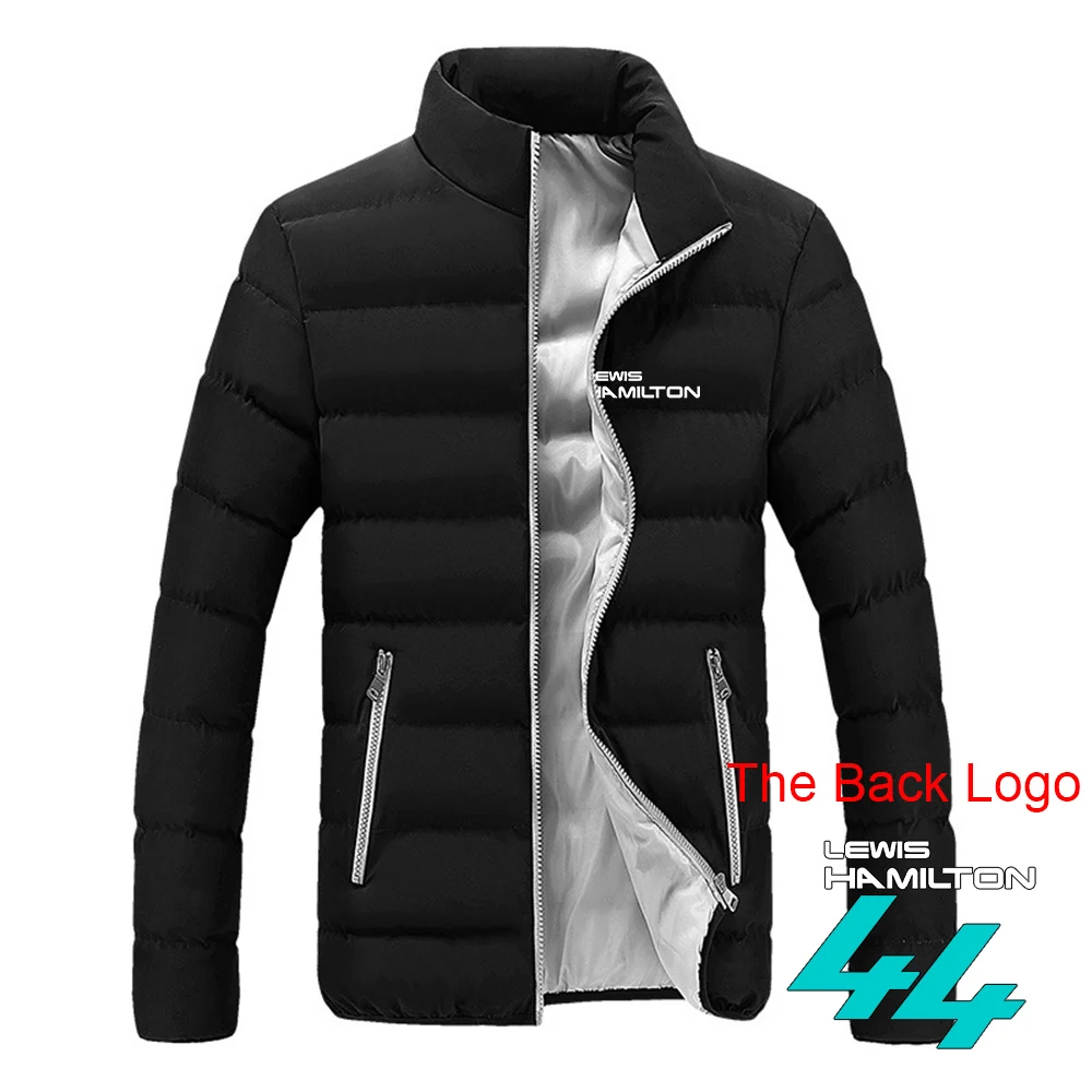 F1 Driver Lewis Hamilton Digital 44 Men's pure Cotton Jacket Hooded Short keep Warm Coat outdoors Sports Stylish Padded Outwear