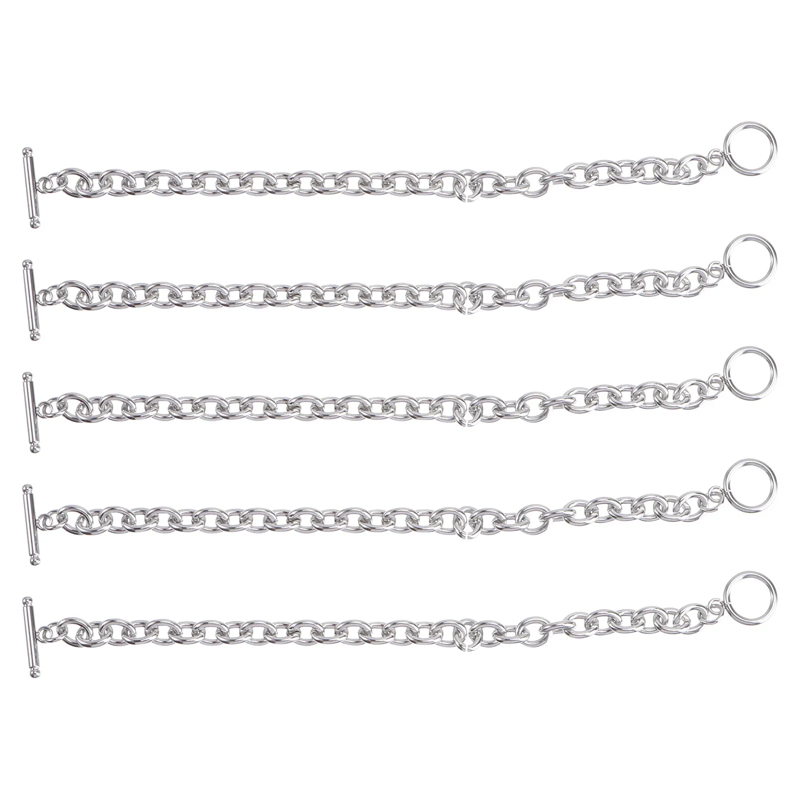 

5 Pcs Titanium Steel Bracelet Women Chain Silver Decorative H Accessary Lightweight Durable Fade Proof Perfect Gift Jewelry