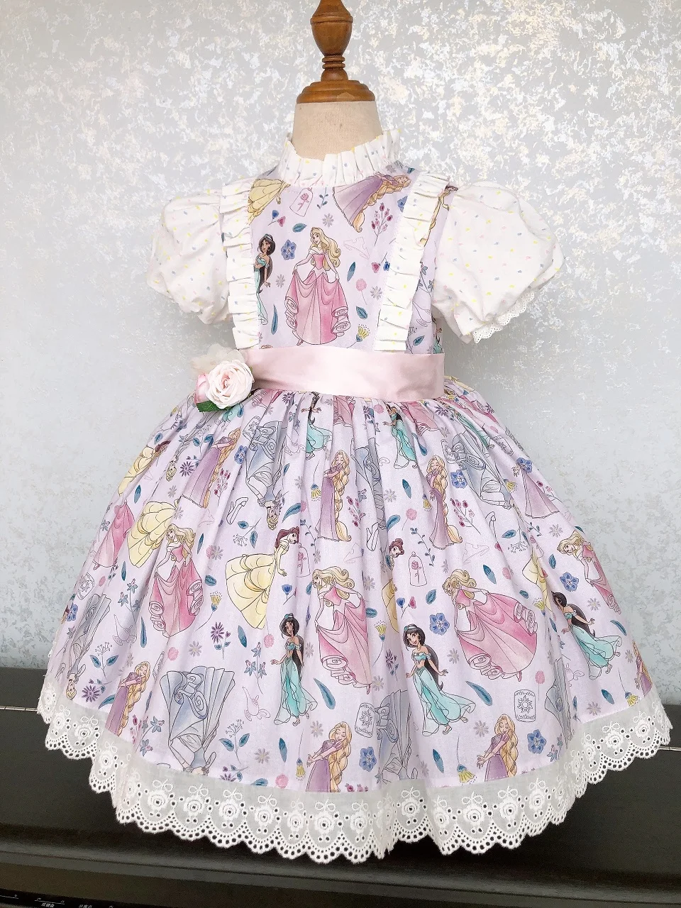 0-12Y Baby Girl Summer Rainbow Dot Vintage Lolita Princess Ball Gown Dress for Birthday Holiday Casual Eid