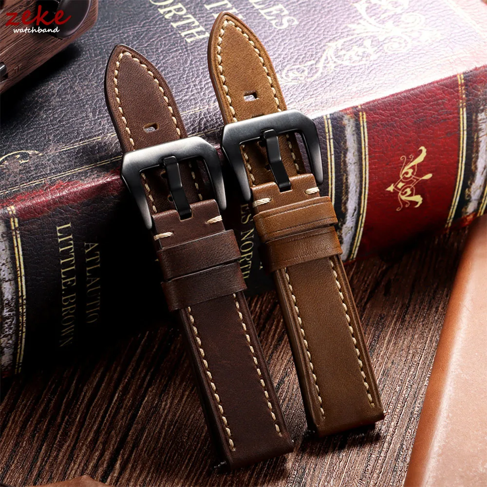 

Vintage Genuine Leather Watch Strap 18/20/22/24/26mm Quick Release Watch Band for Panerai Bracelet Belt Men's Cowhide Wrist Band