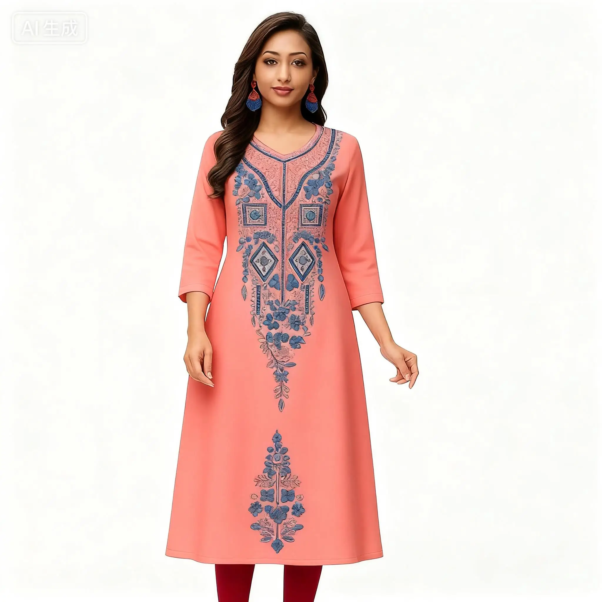 فستان مريح على الموضة للنساء من كورت المسلمات أنبوب مستقيم عرقية فيستيتي بحاشية شق مغربية دونا أبيتو دونا Musulmana #2