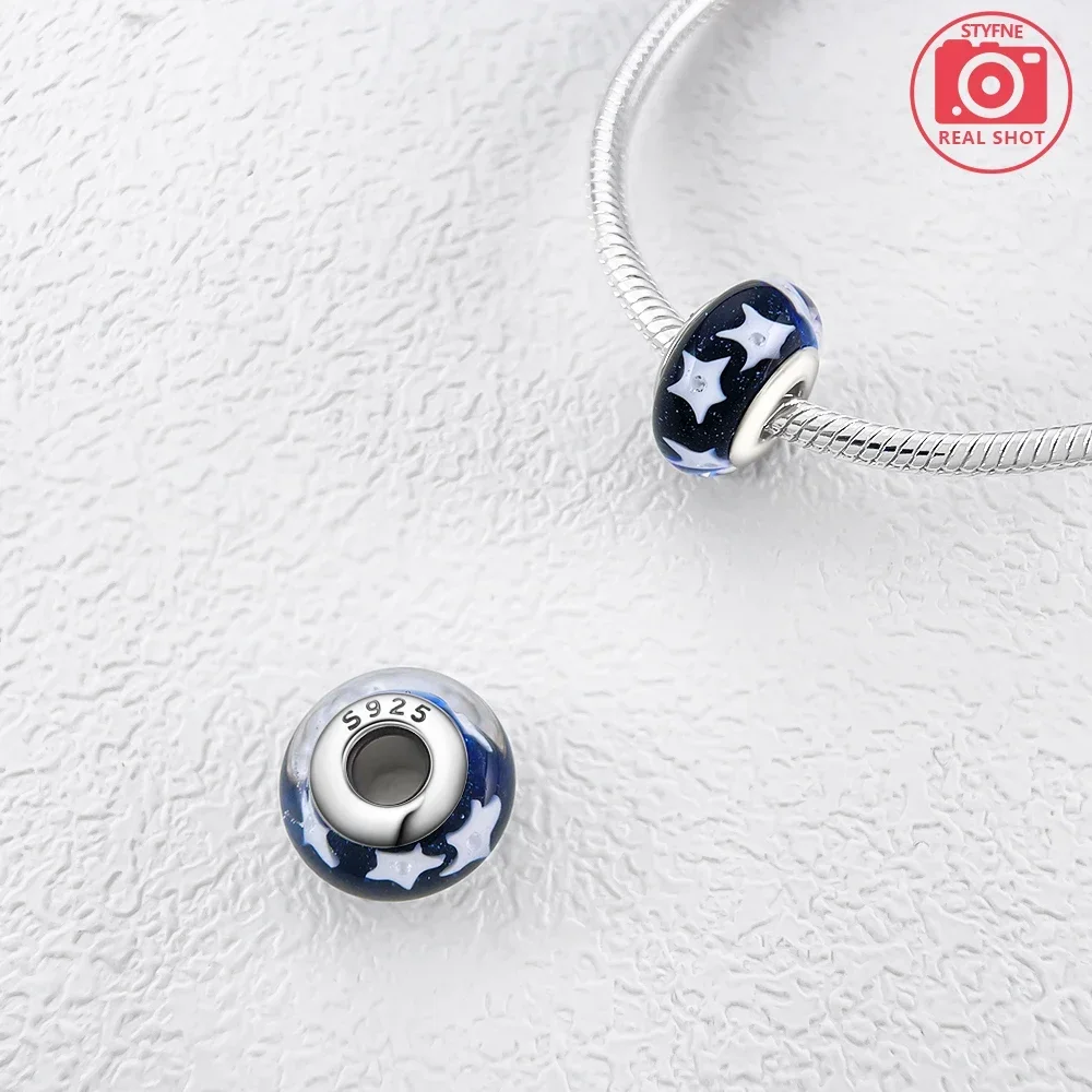 Original  Sterling Silver 925 Fantasy Mini Murano Glass Beads Friendship for Women Diy Bracelet Jewelry Making Friendship Gift view 3