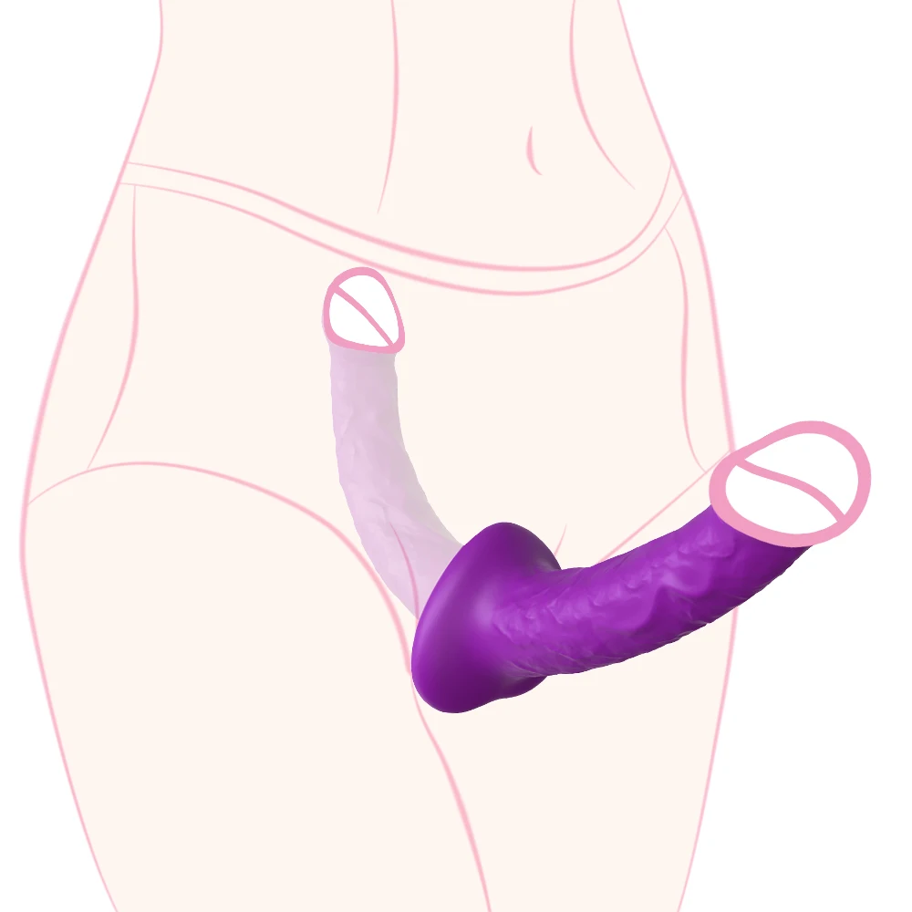 Strapless Strapon Dildo Vibrator 3 in 1 Sex Toys for Adult Double Penetration Anal Plug Anal Beads Vibrators for Women Lesbian view 2