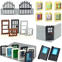 DIY City Friends Toys House MOC Parts Fence Stairs Ladder Gate Building Blocks Door Window Garden Assemble Bricks Educational To