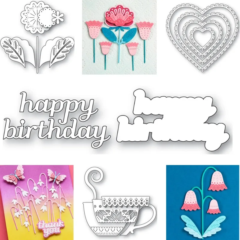 Snow bell Flowers Lovely Floral Bundle Metal Cutting Dies for DIY Scrap booking Crafts Dies Cut Stencils Maker Photo Album Temp