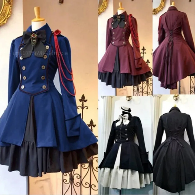 

Anime Exhibition Cosplay Costume Bow Decoration Long Sleeved Ruffled Captain Cosplay Costume Set for Festivals