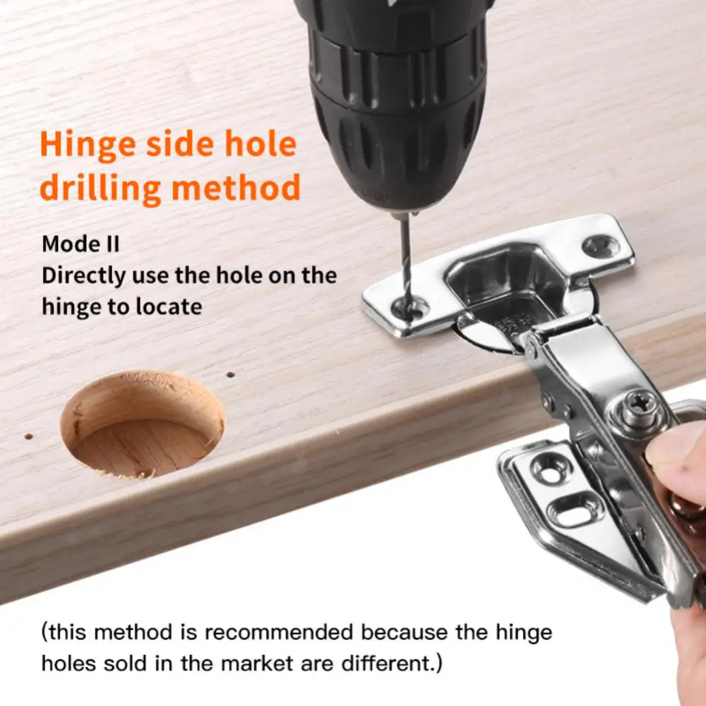 

35mm Hinge Boring Jig Adjustable Margin Woodworking Hole Drilling Guide Locator with Fixture Aluminum Hinge Puncher Template