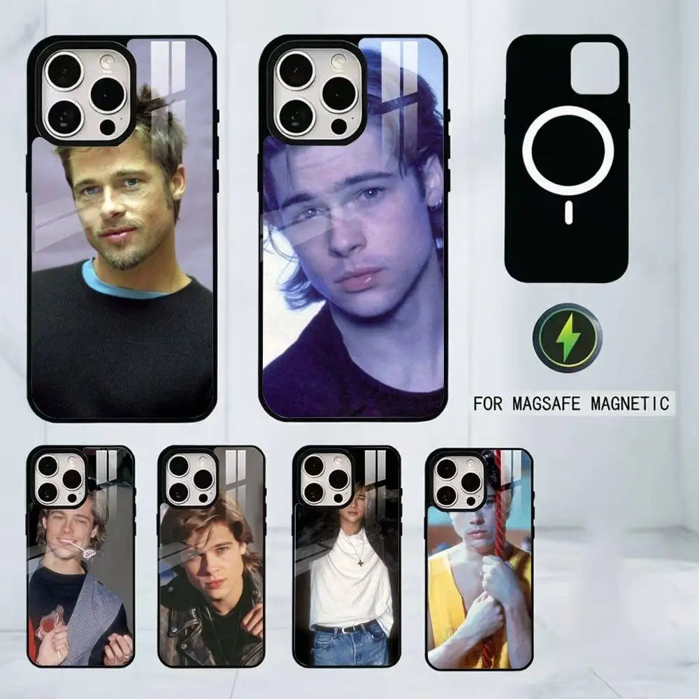 

Brad Pitt Phone Case For iPhone17,16,15,14,13,12,11 Plus,Pro Magnetic with Magsafe Wireless Charging