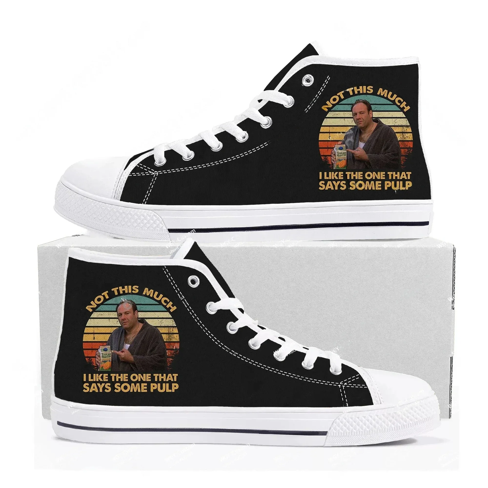 

Sopranos High Top Sneakers Mens Womens Teenager High Quality Tony Soprano Gandolfini Canvas Sneaker Casual Shoe Customize Shoes