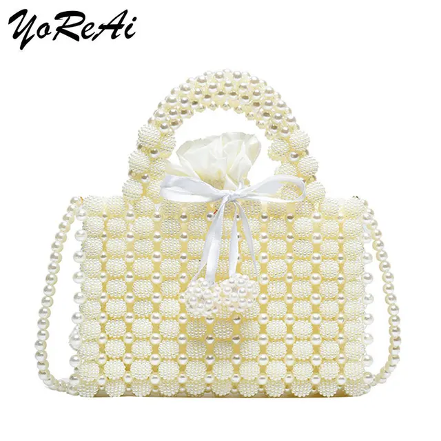 YoReAi kobiety Pearl torebka Handmade zroszony skrzynki torby wieczorowe portfel kopertówka magiczne torebki damskie torebka ślubna kopertówka