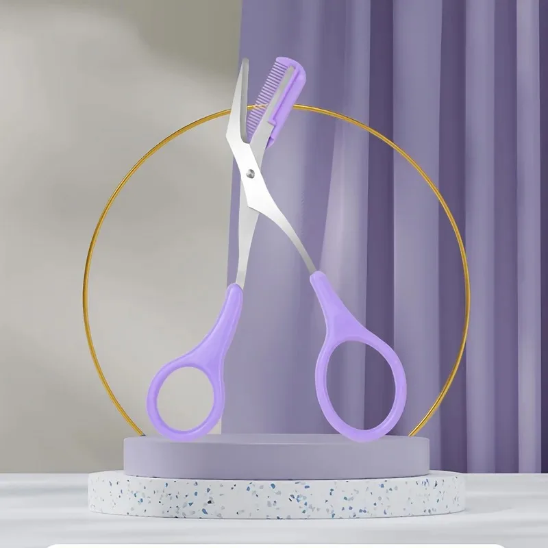 3Pcs Stainless Steel Eyebrow Trimmer Folding Eyebrow Trimming Suit Eyebrow Clipper Comb Tweezers Makeup Tools