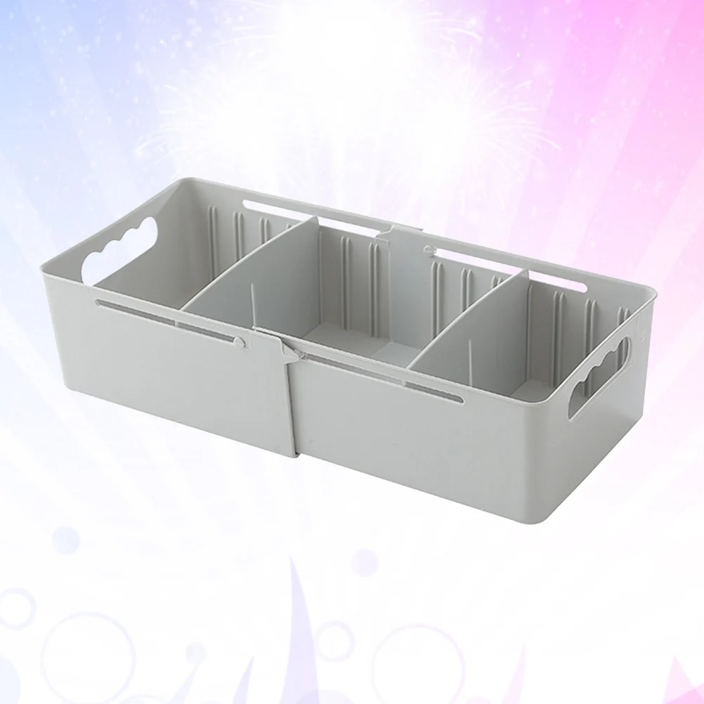 

Extension Storage Organizer Box Plastic Multifunction Desktop Wardrobe Clothes Sundries Storage Container Grey