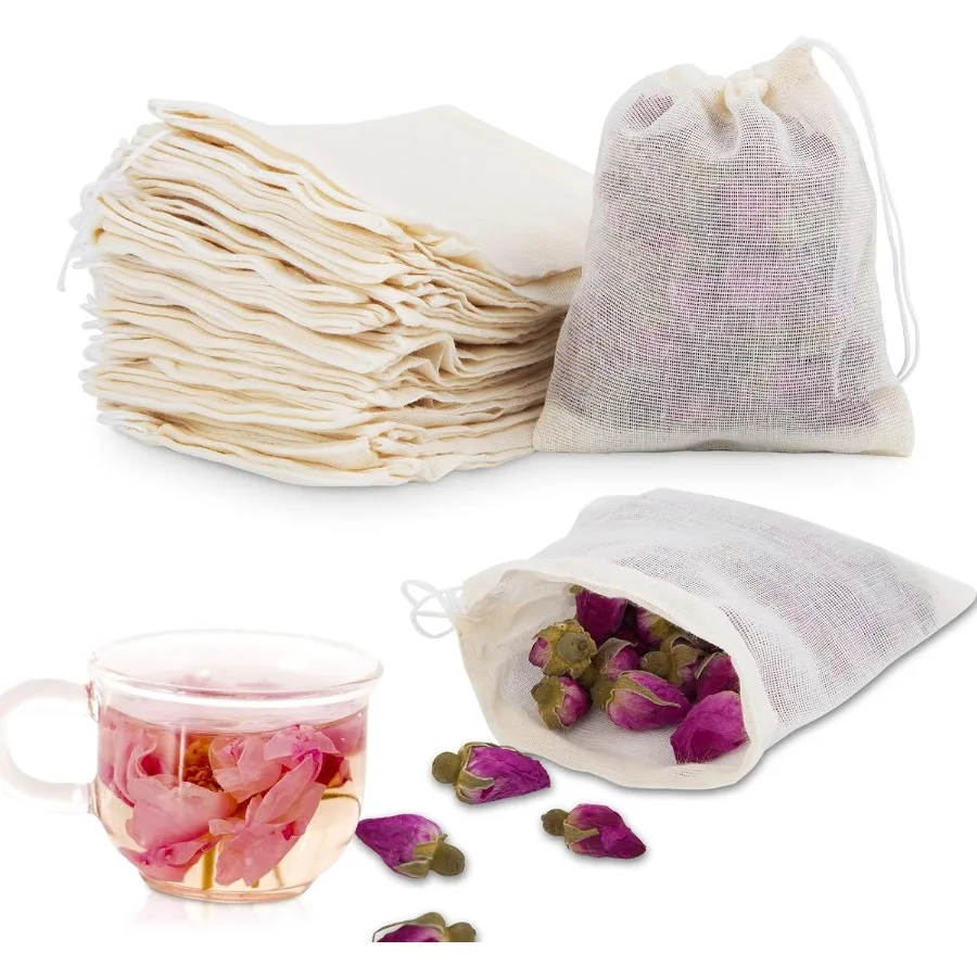 

50 шт. хлопковые муслиновые пакеты 3,94 x 3,15 Ihes, экологически чистые пакеты на шнурке для многоразовых саше, поделки, чая, специи, мыла, ювелирные изделия Cra