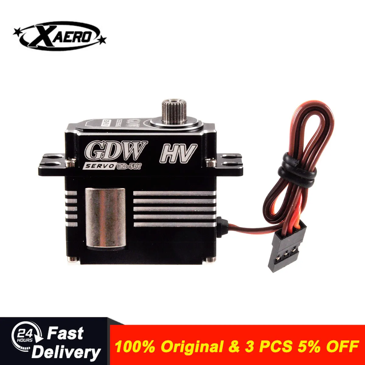 

GDW DS596MG 15KG Digital Servo - Steel Gear for 70-90 Size Fixed Wing RC Aircraft - High Speed & Programmable