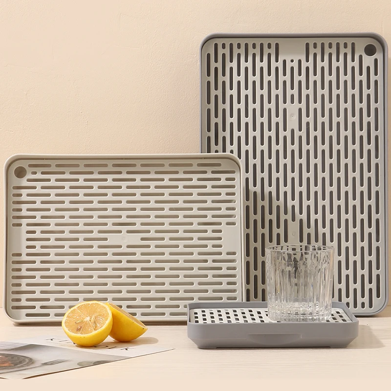White Fruit Drain Tray Rectangular Bowl Rack Chopsticks Box Kitchen Storage Tray Water Cup Drain Tray Fruit Basket Tea Trays