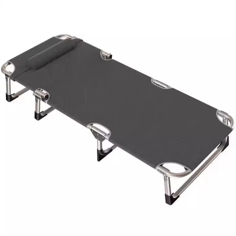 Portable Folding Bed Cot Compact Adult Sleeper for Office Nap & Home Care Lightweight Camping Guest Bed with Mattress Pad