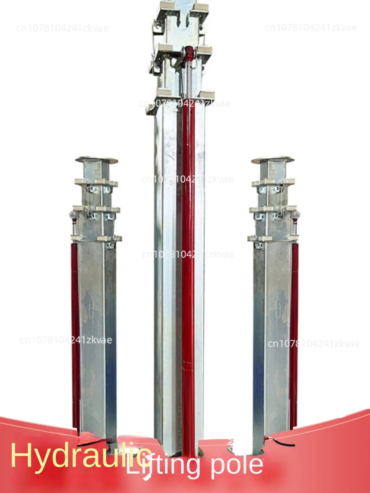 Electric lifting hydraulic mast hand-operated telescopic vertical rod can monitor lighting rod Telescopic rod mast