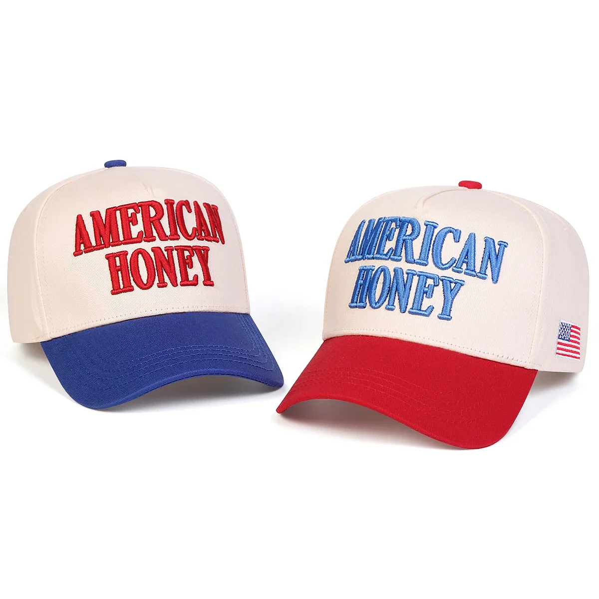 Unisex AMERICAN HONEY Baseballkappen mit Buchstabenstickerei, Frühling und Herbst, für den Außenbereich, verstellbare Freizeithüte, Sonnenschutzhut, Sportkappe