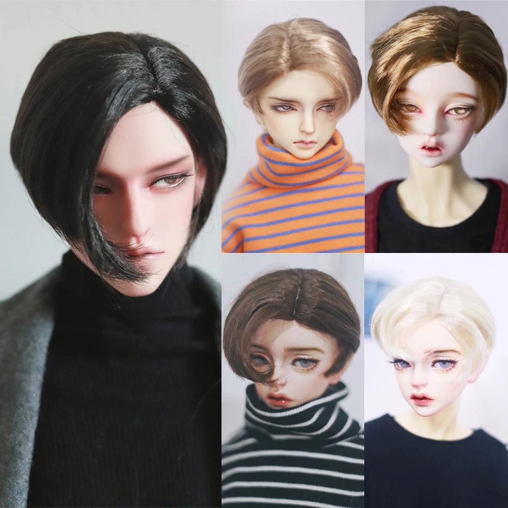 

D04-P126 children handmade toy 1/3 1/4 1/6 uncle doll BJD/SD doll's black daily popular wigs 1pcs