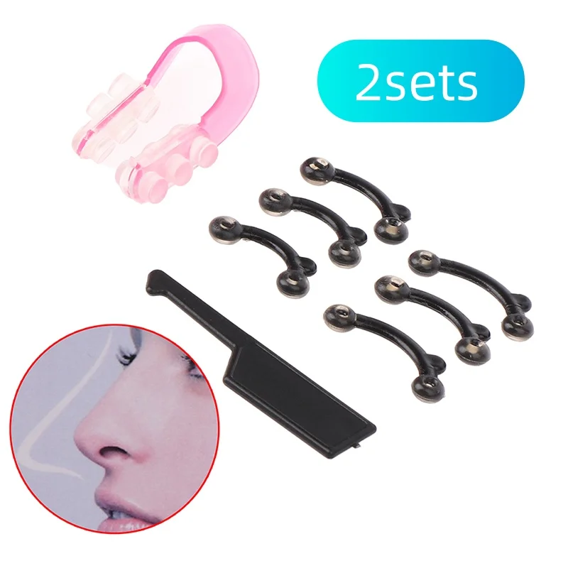 2 ensembles de pinces de beauté pour le nez, outil de correction et de modelage du nez, masseur, redresseur de pont nasal, sans douleur, 3 tailles
