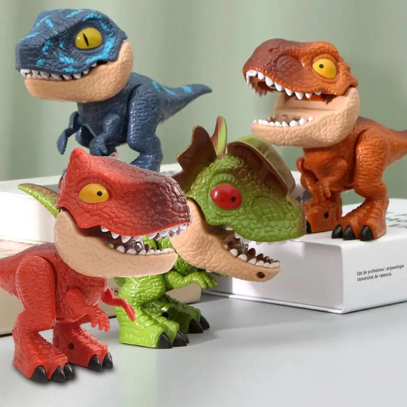 5 In 1 Creative Stationery Set Dinosaur Model Pencil Sharpener Ruler Eraser Stapler Set Students Learning Tools Toys for Kids