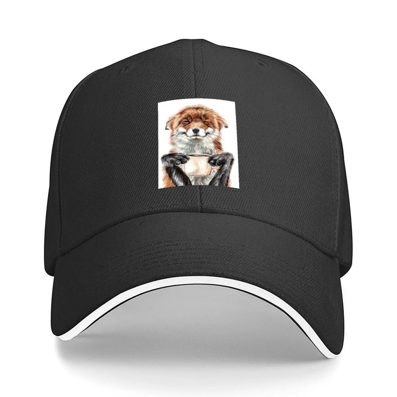

Morning Fox - cute coffee animal Baseball Cap tea Hat golf hat genuine Christmas Hat Women's Men's
