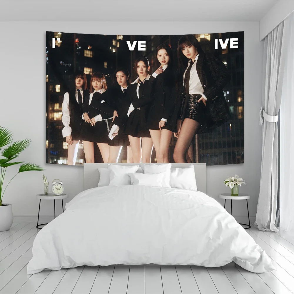 

Korea Kpop I-Ive Poster Tapestry Girl Group Stars Wall Hanging Dormitory Bedroom Decor Fans Gift