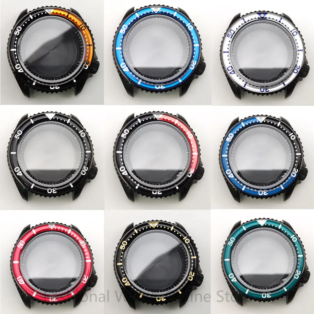 

42MM Black Watch Case with Bezel for NH35A/NH36A Movement Conversion Kit for SKX007 Diving Watch Case