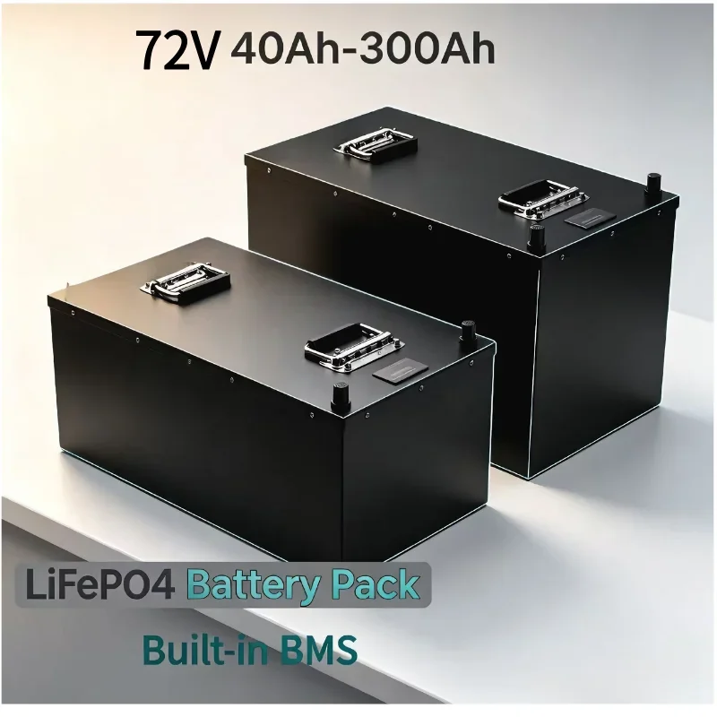 72V Lithium Iron Phosphate Battery Pack, Multiple Capacity 40Ah to 300Ah. Built-in BMS Protection, Stable Power for Daily Transp